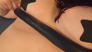Hot Wife Has Fun With a Giant Fantasy Dildo!