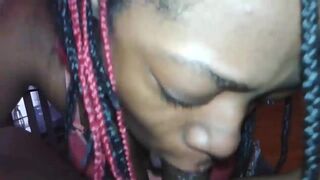 busty ebony milf gives bbc a nice wet blowjob and deepthroat