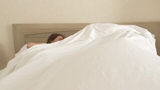 Busty Colombian babe gets into the bed of her stepson and his girlfriend for a threesome