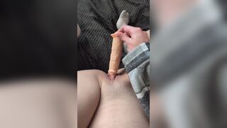pov thick white girl fucking her dildo