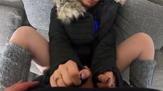 Milfycalla- Prev-a Lot of Cum on My Old Black Fur Downjacket 177