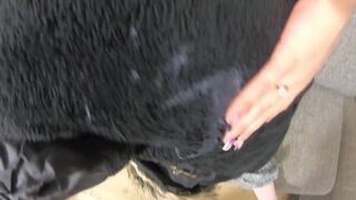 Milfycalla- Prev-a Lot of Cum on My Old Black Fur Downjacket 177