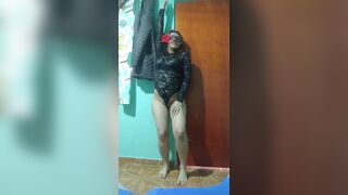 My stepsister dances very sexy to me so that my cock stands up - 2 image