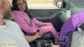 Happy Latina sucks white boyfriend cock for BIG FACIAL