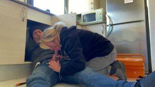 BLOWJOB TO THE PLUMBER IN MY KITCHEN - HOT WIFE - 7 image