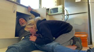 BLOWJOB TO THE PLUMBER IN MY KITCHEN - HOT WIFE - 8 image