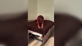 Sweet MILF Cassiemua in Red Dress and Black Lingerie Masturbation with a Dildo - 3 image