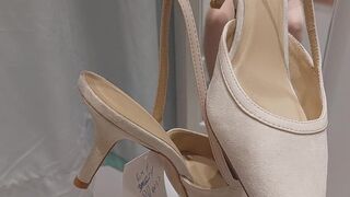 Sexy brunette tries on clothes in fitting room. I'm looking at a hairy mom, hairy pussy, big tits, big ass. - 13 image