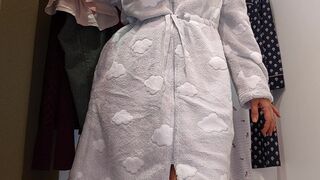 Big hairy latina nipples. Amateur wife trying on clothes. hairy pussy, sexy brunette, big ass, sexy clothes, panties, socks - 12 image