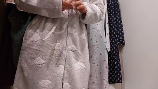 Big hairy latina nipples. Amateur wife trying on clothes. hairy pussy, sexy brunette, big ass, sexy clothes, panties, socks - 6 image