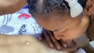 MILF stepsister should never share a bed with her stepbrother, because this can happen