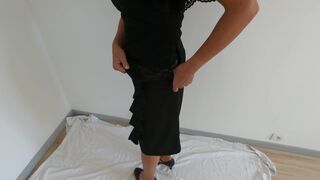 Horny estate agent strips naked for me during a house viewing - exhibitionist wife