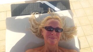 Beautiful blonde amateur mature wife enjoys outdoor sex - 12 image