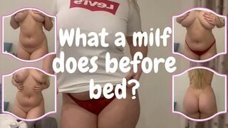 What a Blonde Single MILF Does Before Bed - 1 image