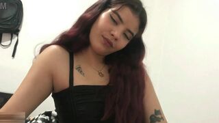 I climb on my stepbrother's bed to suck his big cock