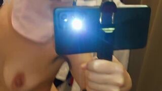 Try On Haul - Hot Hairy Milf Shows Extremely Hairy Pussy In The Locker Room