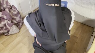 Turkish xxx video with beautiful eyes in hijab masturbates in pantyhose - 2 image