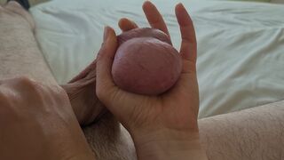 Hot horny MILF Wife gives sensual and hot good morning massage to husbands hard cock