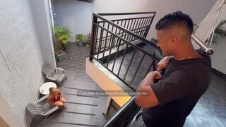 My stepmother is a blonde Colombian MILF who loves big cocks, I fuck her in interracial sex with my BBC, until creampie! David Bander and Karen Sleent