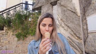 Romantic walk with remote controled vibrator in my pussy