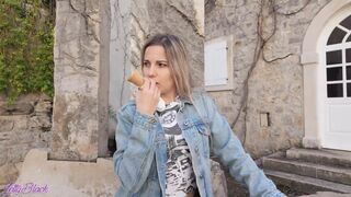 Romantic walk with remote controled vibrator in my pussy