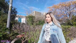 Romantic walk with remote controled vibrator in my pussy