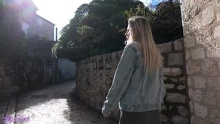 Romantic walk with remote controled vibrator in my pussy