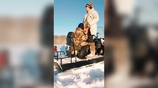 Seduced stepmother in the field in winter - 3 image