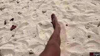Public Pickup Stepmom and Stepdaughter on Beach - Risky Dick Flashing Cum on Face - 11 image