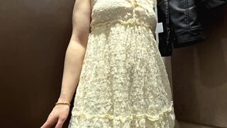 ElsaRixterXXX. Trying on a yellow dress for summer walks without wearing any underwear. - 13 image