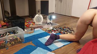 Sexy MILF, hairy pussy, big ass, vacuum cleaner in empty house. Latina with big hairy tits. Sexy brunette tries on tights, hairy - 1 image