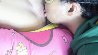 I got licked and screamed so loud that I peed my pants in the room.