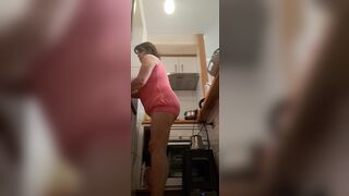 in the kitchen half-dressed - 7 image