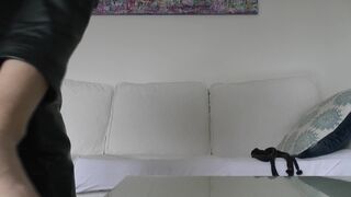 Inflatable Plug, Cock in a Cage, Nipple Clamps, Licking Boots, Smelling Feet, Cumming in a Pocket Pussy - 2 image