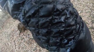 Blow-job in the Woods with My Husband Friend- Down-jacket Fetish 249 - 13 image