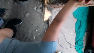 We stand in the garage