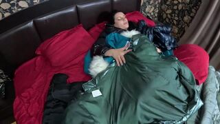 Several shiny down-jackets used for fucking and masturbating 267