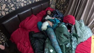 Several shiny down-jackets used for fucking and masturbating 267 - 14 image