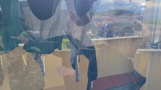 ACCIDENTAL ROMANTIC PORN WITH THE NEIGHBOUR - CUM IN MY MOUTH - BLOWJOB IN THE LAUNDRY ROOM