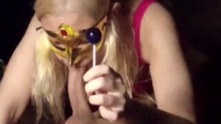 Sexy blonde sucking cock and lollipop - 6 image