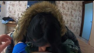 Milfycalla - Deep Blowjob While Wearing Fur Hooded Puffer Jackets 202