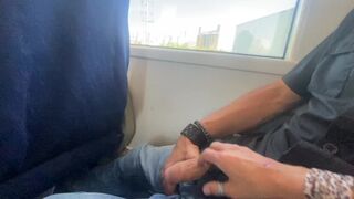 ACCIDENTAL SEX ON THE TRAIN - HANDJOB AND CUMSHOT WITH AMATEUR MILF