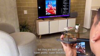 Watch Carla Morelli & Naty Delgado's big tits bounce as they ride a huge cock POV style