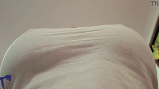 AlinaVelvet's curvy body gets off on playing with herself, then rides neighbor's hard cock & swallows a creampie