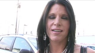 Kendra Secrets moans as Jon Jon's massive black rod drills her tattooed pussy