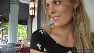 Heather Silk & Novan Ryan flaunt their curves & get naughty in public lunch with lucky hubby