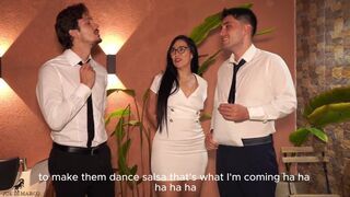 Papirodriguez dominates curvy Sara Black in a rough interview with double penetration - 6 image