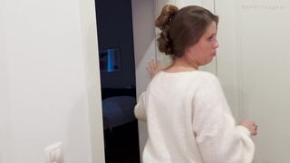 Watch Lady Lyne's massive natural tits and chubby frame take a hard pounding in POV and swallow every last drop - 3 image