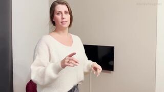 Watch Lady Lyne's massive natural tits and chubby frame take a hard pounding in POV and swallow every last drop