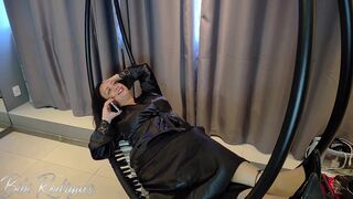 Bibi Rodrigues moans in pleasure as Leo skull's huge cock pounds her tight pink pussy in doggy style until he cums in her mouth - 1 image